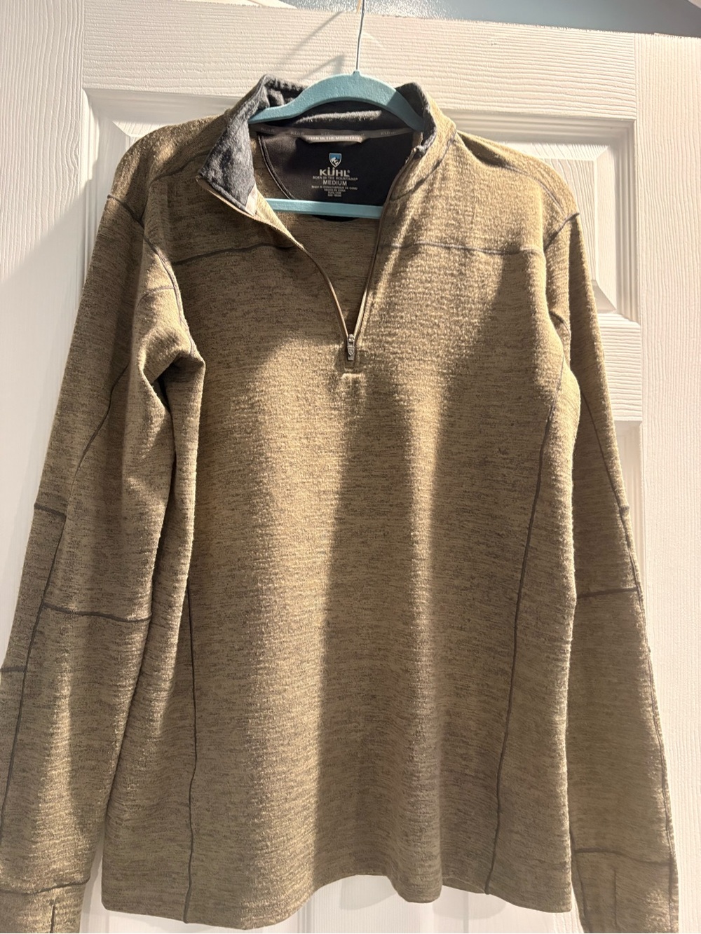 Kuhl Men's Zip-Neck Sweater in Olive Brown